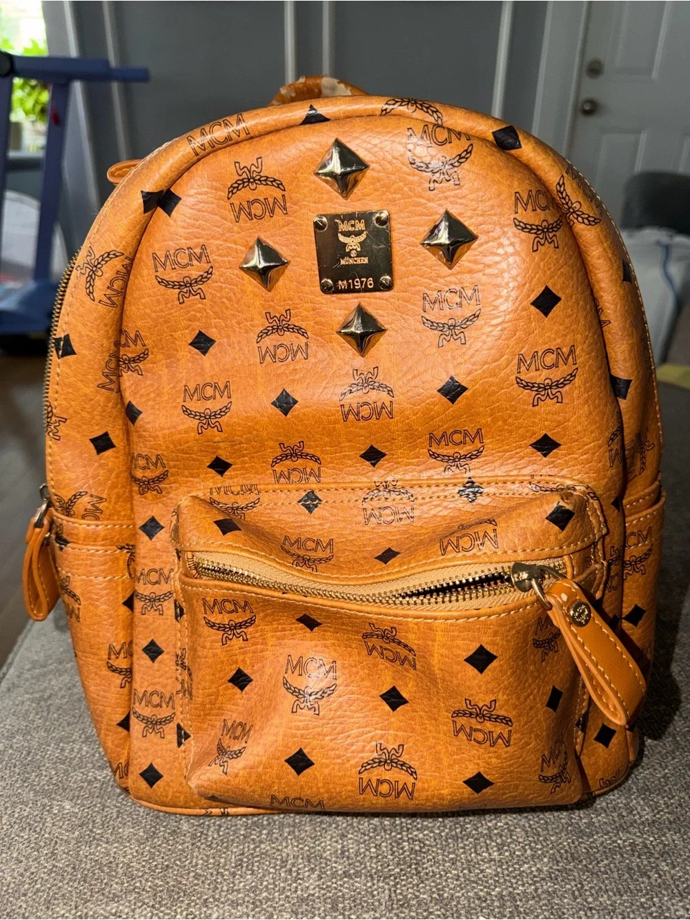 MCM Stark Visetos Cognac Mini Backpack – Pre-Owned –